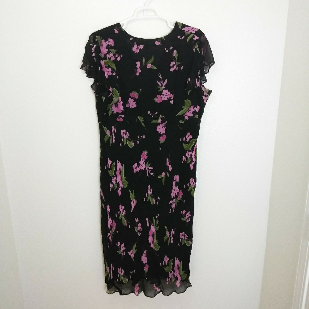 Avenue Black and Pink Floral Maxi Dress - Picture 5 of 8
